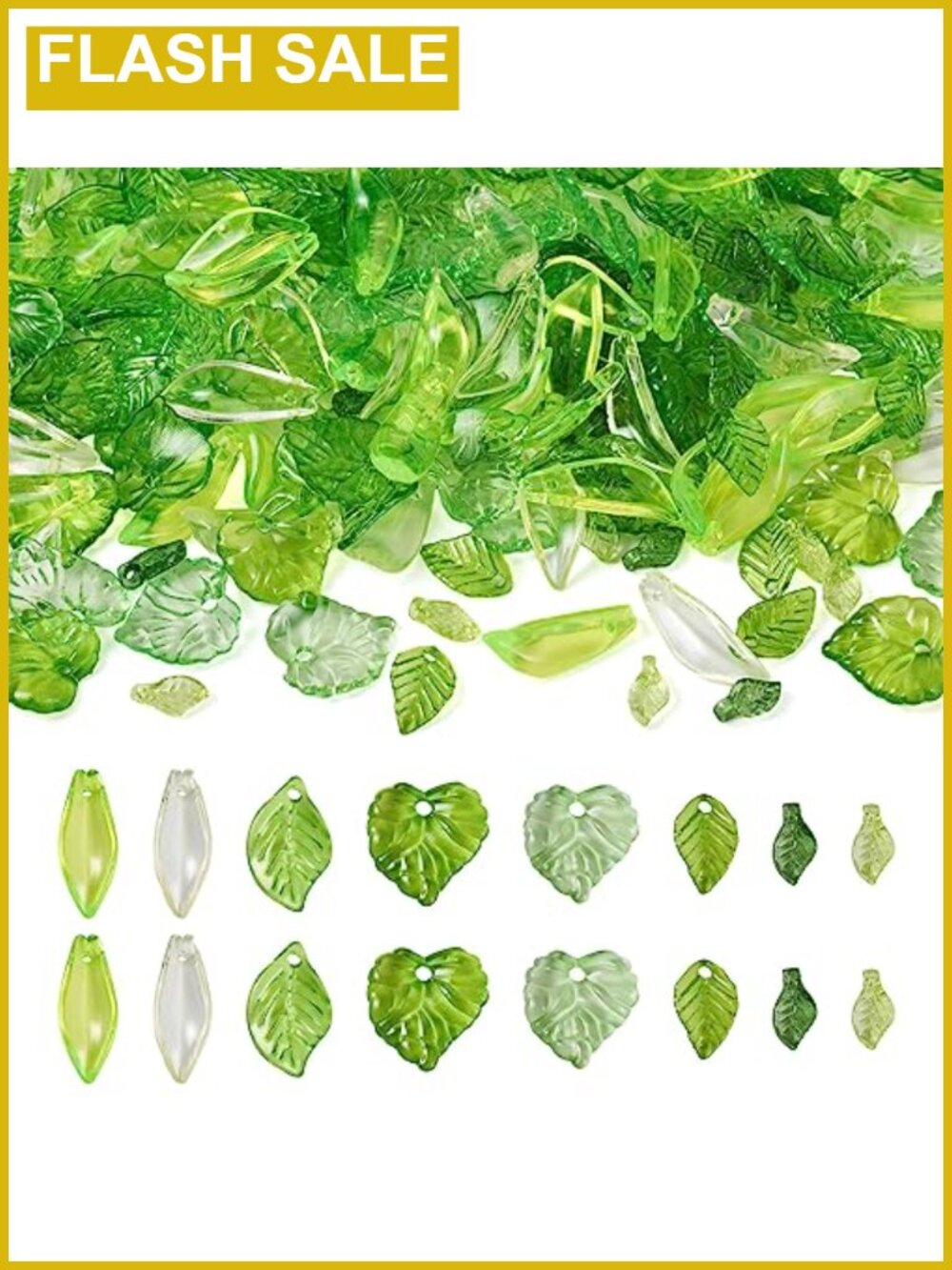 320pc Acrylic Leaf Beads Transparent Maple Leaf Pendants Jewelry Making